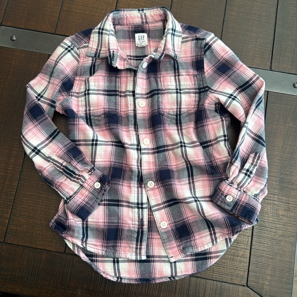 GAP Kids Plaid Shirt in Pink and Blue